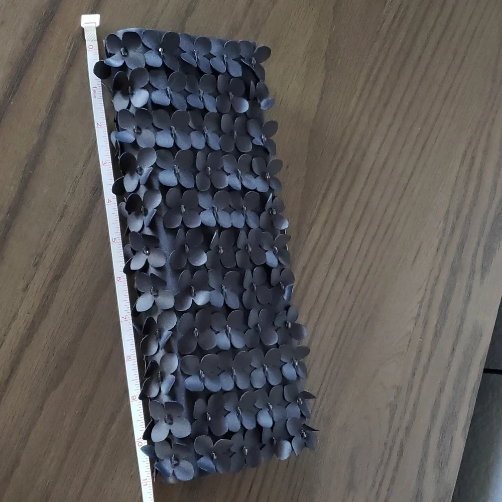 Sondra Roberts Gray flower Petals clutch Bag